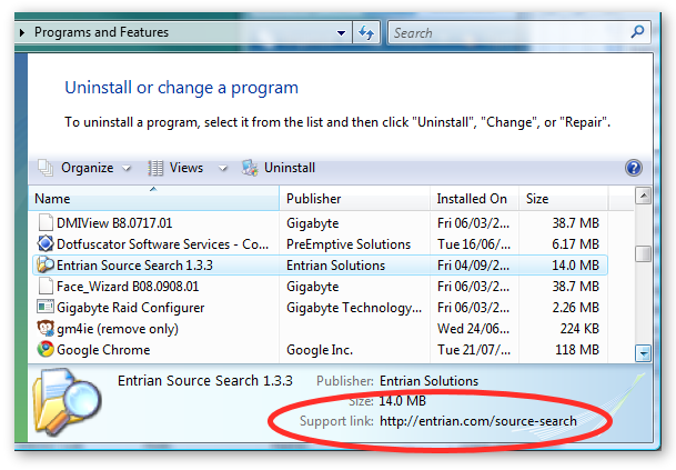 Unclickable, uncopyable Support link.  Grr.